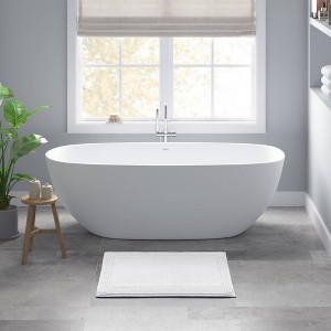 Gracie Mills Forrest 3000 GSM Solid Heavyweight Reversible Cotton Tufted Bath Rug - 1 of 4