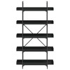 vidaXL Bookcase 5-Tier Black 39.4 in.x13 in.x71.1 in. Engineered Wood - 4 of 4