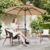 Okak 3-Tier Beach Umbrella with Push Button Tilt and Crank, Sun Umbrella with 32 Solar LED, Big Umbrella for Backyard, Garden - 2 of 4