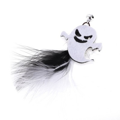 Unique Bargains Portable Cat Playing Rod Replacement Black White 1Pc