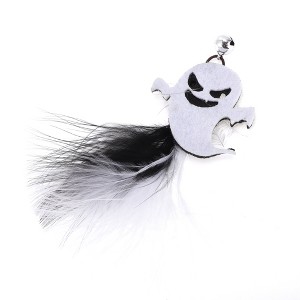 Unique Bargains Portable Cat Playing Rod Replacement Black White 1Pc - 1 of 3