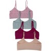 XOXO Girls' 4-Pack Assorted Seamless Non-Padded Bralette Sets - 2 of 4