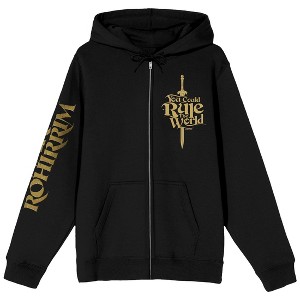 War Of The Rohirrim You Could Rule The World Women's Black Long Sleeve Zip-Up Hoodie - 1 of 4