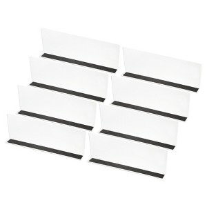 Unique Bargains Acrylic Magnetic Smooth L-Shaped Bedroom Kitchen Office Shelf Dividers 8 Pcs - 1 of 4