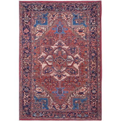 Rawlins Transitional Medallion Red/Tan/Blue Area Rug