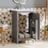 20 Inch Bathroom Vanity, Bathroom Cabinet With Ceramic Top Sink, Soft Closing Doors, Double Layer Storage Rack - 2 of 4