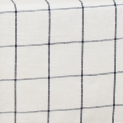 White and Black Plaid Cotton Table Runner