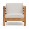 CAVINAS Outdoor Acacia Wood Patio Club Chairs with Thick Foam Cushion,Wooden Patio Furniture for Garden,Backyard,Balcony,Beige - 3 of 4