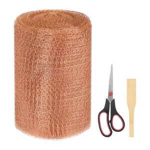Unique Bargains Copper Mesh Rustproof Flexible Durable Copper Wool W Precision Scissor and Wood Stick 1 Set - 1 of 4
