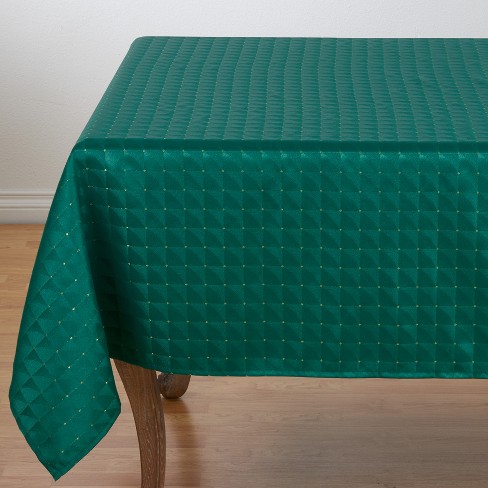 Jacquard Checkered Tablecloth, Water Resistant 190gsm Fabric Table Cloth Cover Protector