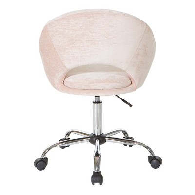 Blush Chrome Adjustable Swivel Office Chair with Padded Seat