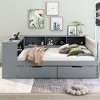 Full Size Platform Bed with Storage Shelves, Drawers and Charging Station - 3 of 4
