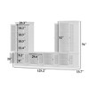 Famapy White Large Entertainment Center TV Stand with Glass - Door Cabinets - 4 of 4