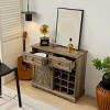 Farmhouse Coffee Bar With Adjustable Storage Shelves, Cabinet Coffee Bar With 2 Drawers, 35 Inch Hight For Living Room-Cuddlewood - 2 of 4