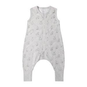 Owlivia Organic Cotton 1.0 Tog Sleeping Bag with Legs, Sleeveless Wearable Blanket- Gray Rabbit - 1 of 4