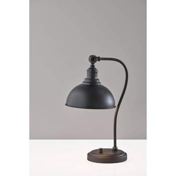 Target Desk : Antique Ashbury Brass - Black Accents Lamp Adesso With