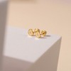 Girls' Bezel Set Round Clear Screw Back 14k Gold Earrings - In Season Jewelry - 4 of 4