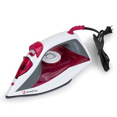Smartek Full Stainless 1200R Function Steam Iron Red: Clothes Iron, Nonstick Soleplate, Automatic Shut-Off, 1200W