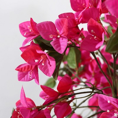 5' Tall Artificial Bougainvillea Tree with Pink Flowers and Wood Trunk