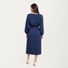 Anna-Kaci Women's Long Sleeve Wrap Midi Dress with V-Neckline and Side Tie Waist - 2 of 4