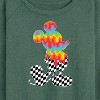Women's - Disney - Mickey Silhouette Drip Checker Lightweight French Terry Wide Neck Long Sleeve Shirt - 2 of 4