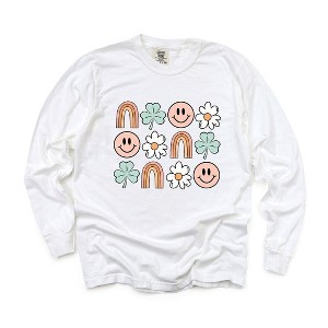 Simply Sage Market Women's St. Patrick's Chart Long Sleeve Garment Dyed Tee - 1 of 3