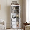 FUFU&GAGA Minimalist Tall Display Cabinet with Glass Doors,Show Cabinet with Drawers,Multi-Function Bookshelf,for Living Room & Study Organization - 2 of 4