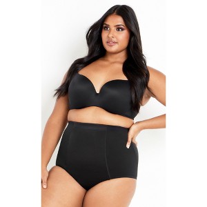 Women's Plus Size Smooth & Chic Control Brief - black | CITY CHIC - 1 of 4
