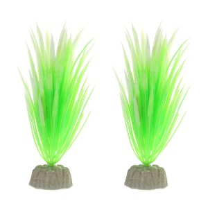 Unique Bargains Aquarium Plastic Plants for Fish Tank Landscape Decoration 5.12" 2 Pcs - 1 of 4