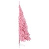 vidaXL 7 ft Pink Artificial Half Christmas Tree with Stand - Modern PVC Xmas Tree for Indoor Decoration - 4 of 4