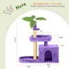 Modern Multicoloured 600 GSM Soft Plush Cat Tree Pet Tower with Scratching Post and Ball - 2 of 4