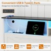 Dolonm Farmhouse Queen/Full size Bed Frame, Platform Bed Frame with Storage Space, Headboard, Drawers,Power Outlet & USB Ports, and LED Lights - 4 of 4