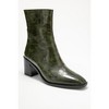 Chara - Green Printed Block Heel Boot (Women) green printed 7 Prologue Shoes - 3 of 4