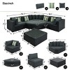 Outdoor 7-Pieces Sofa Set, Patio Rattan Sofa Lounger with Glass Tabletop, Wicker Sofa with Steel Frame and Removable Cushions–Cuddlewood - 4 of 4