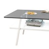 NicBex Minimalist Coffee Table Tempered Glass Tabletop Rectangle Low Table with Storage Shelf Center Table for Living Room, Office - 3 of 4