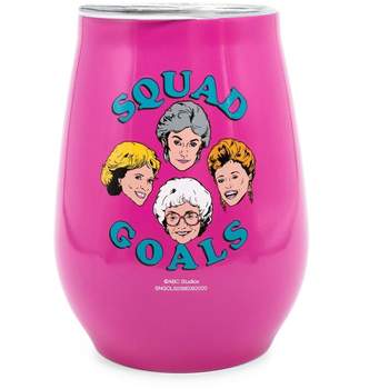Silver Buffalo The Golden Girls "Squad Goals" 10-Ounce Stainless Steel Stemless Tumbler w/ Lid