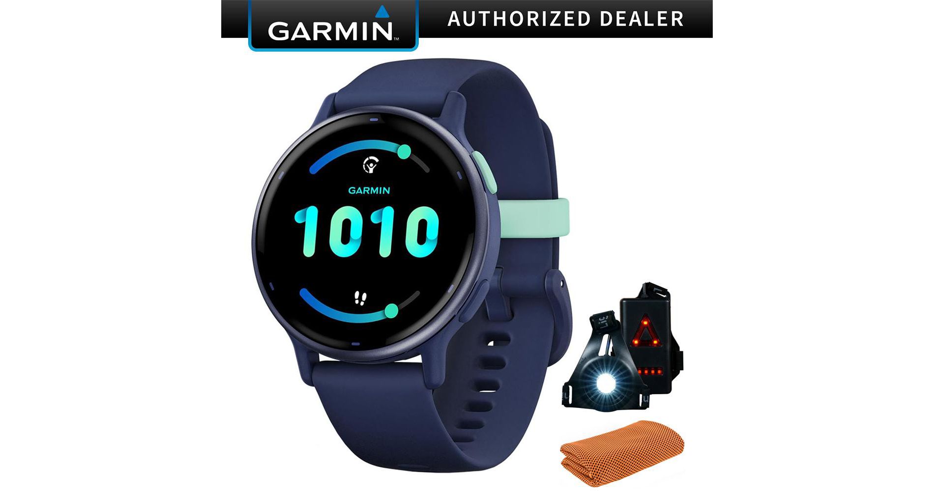 Garmin 010-02862-12 Vivoactive 5 Fitness Smartwatch, Navy w/ Accessories Bundle