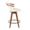 Fixed Faux Leather Mid-Century Modern Counter Stool with Bamboo Frame and 360¡ã Swivel for Kitchen or Dining Room - 2 of 4