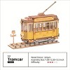 ROBOTIME 3D Puzzles Wooden Puzzle, Jigsaw Tramcar Model Puzzle Kit, Home Decorative Toy Ornaments, Unique Holiday Gifts, Yellow, 7.08"*2.28"*5.5" - 3 of 4
