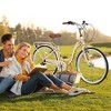 NAYSAYE Bicycles 7 Speed Steel Frame 24 Inch Ladies Bike for Commuting and Leisure for Urban Rides, Beige, 62.2"*23.62"*40.16" - 4 of 4