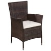 vidaXL 3 Piece Bistro Set Poly Rattan Brown - 2 of 4