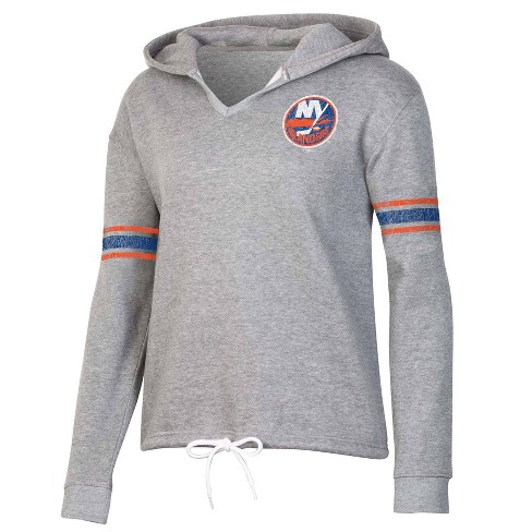 Nhl New York Islanders Women's White Long Sleeve Fleece Crew Sweatshirt :  Target