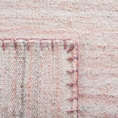 Light Pink Handwoven Wool Kilim Area Rug