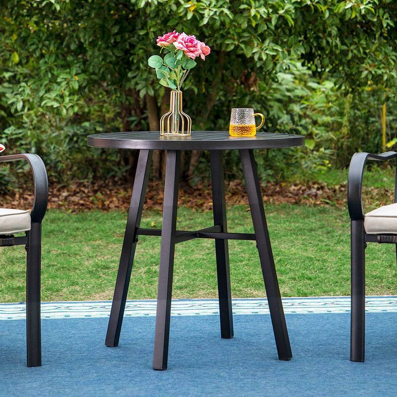 3pc Patio Conversation Set with Wicker Rattan Chairs with Cushions &#38; Square Side Table - Captiva Designs, 2 of 11