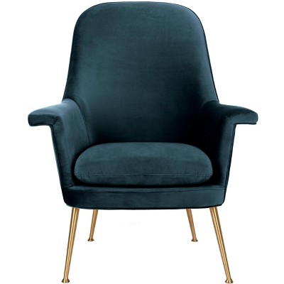 Aimee Velvet Arm Chair - Navy - Safavieh