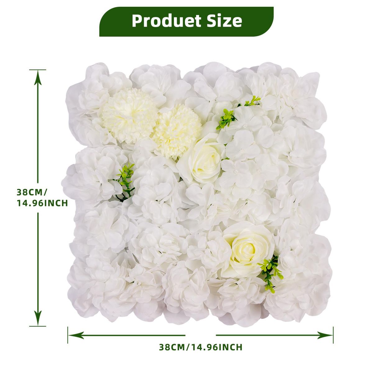Elegant 3D Silk Artificial Rose Flower Wall Panels – Luxury Floral Backdrop for Wedding, Party, Photo Booth, Home Decor – Easy Assembly, 12-Pack - thumbnail 9