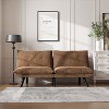 ROOMTEC Convertible Futon Sofa Bed, 2 Seat Folding Sleeper Couch Bed, Adjustable Upholstered Loveseat - 2 of 4