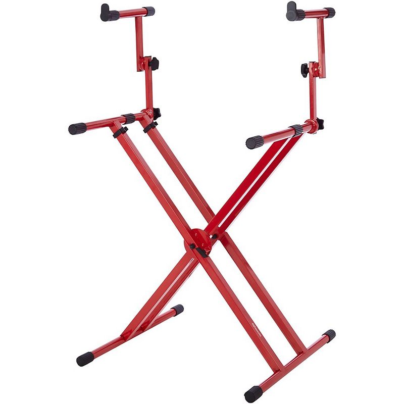 Gator 2-Tier X-Style Keyboard Stand - Nord Red, 1 of 2