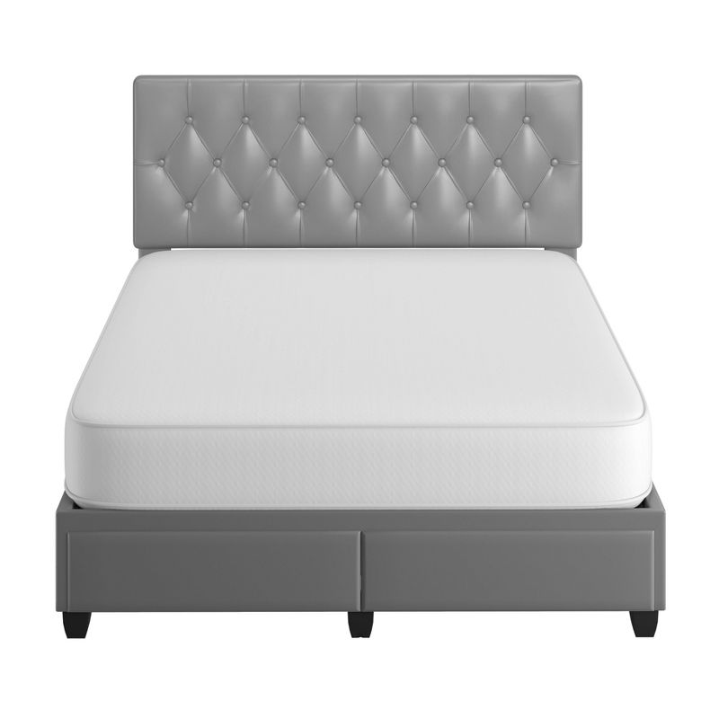Veronica Tufted Faux Leather Upholstered Platform Bed with Storage Drawers - Eco Dream, 6 of 10