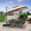 PURPLE LEAF 9/10/11/12ft Patio Umbrella with Base Outdoor Square Large Cantilever Umbrella Windproof Offset Heavy Duty Umbrella for Garden Deck Pool - 2 of 4